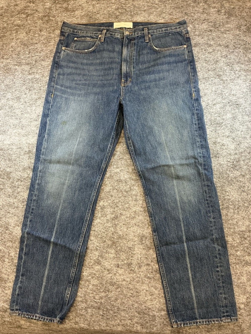 Proenza Schouler High Waisted Tapered Straight Leg Blue Jeans A1